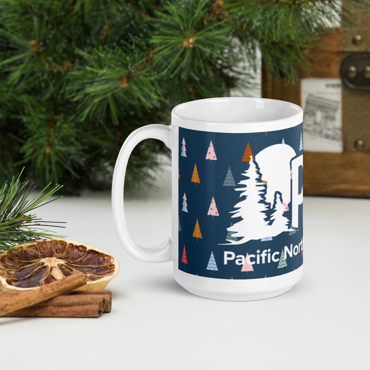 White glossy mug