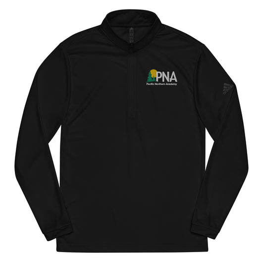 Embroidered quarter zip pullover