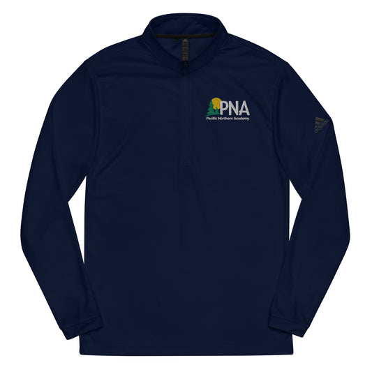 Embroidered quarter zip pullover