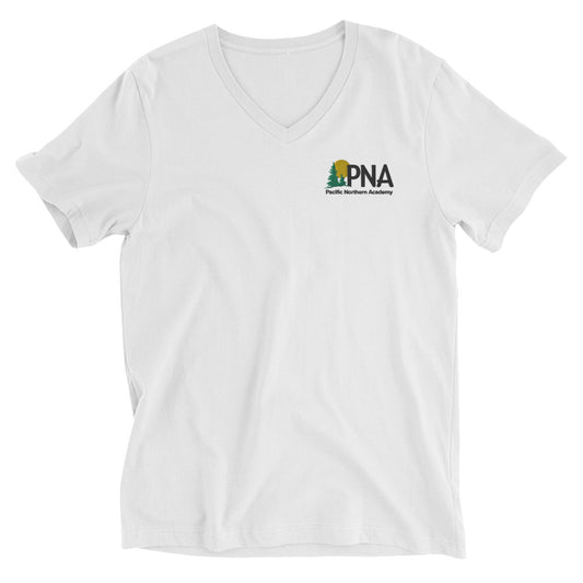 Embroidered Unisex Short Sleeve V-Neck T-Shirt